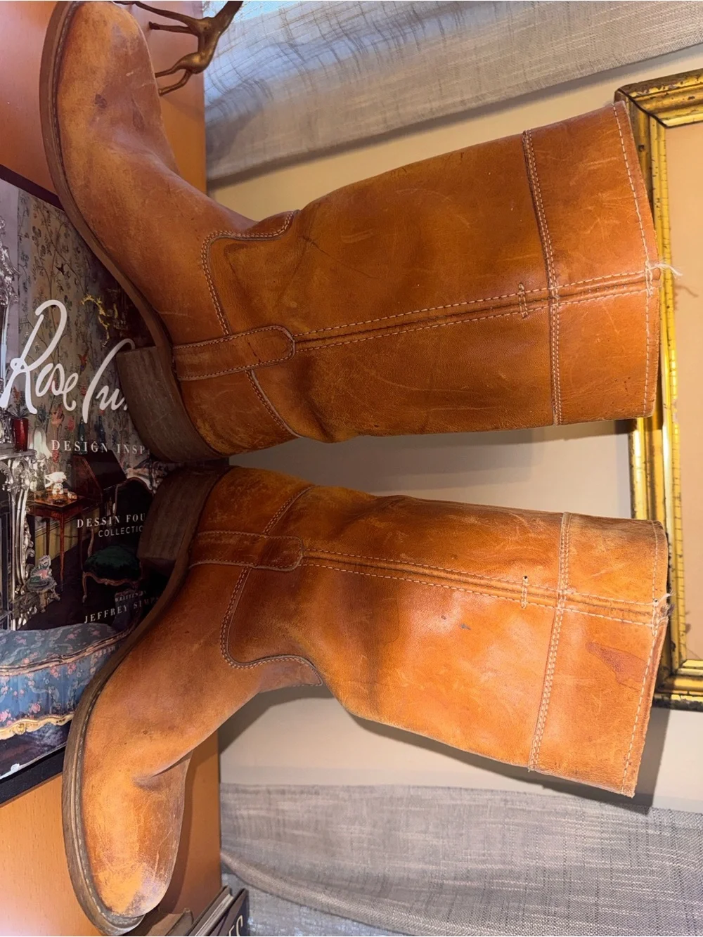 Sears Brown Leather Mid-Calf Boots